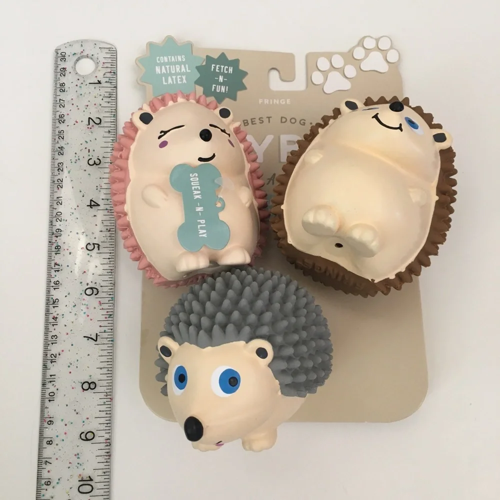 NEW Dog Toys Squeaky 3 Latex Fetch and Play Small Hedgehogs | Fringe